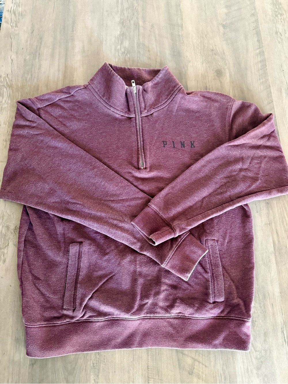 PINK Victoria's Secret women’s Quarter-Zip Sweater in Plum